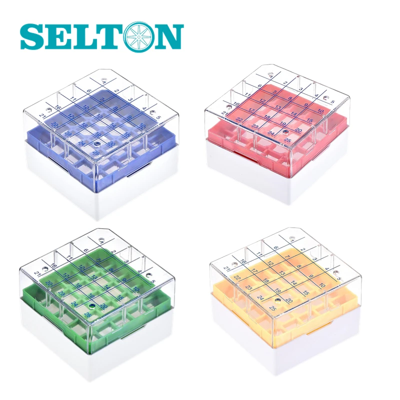 Centrifuge Tube Freezer Storage Box 25 Places Waterproof Polypropylene Cryogenic Holder Rack for 1.8/2ml Microcentrifuge Tubes