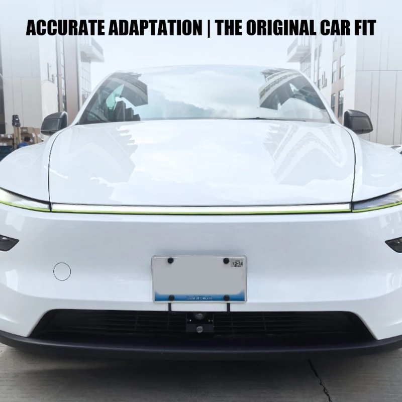 For Tesla Model Y Juniper 2025 Front License Plate Holder Frame Bracket No Drill No Adhesives Mounting Kit Accessories