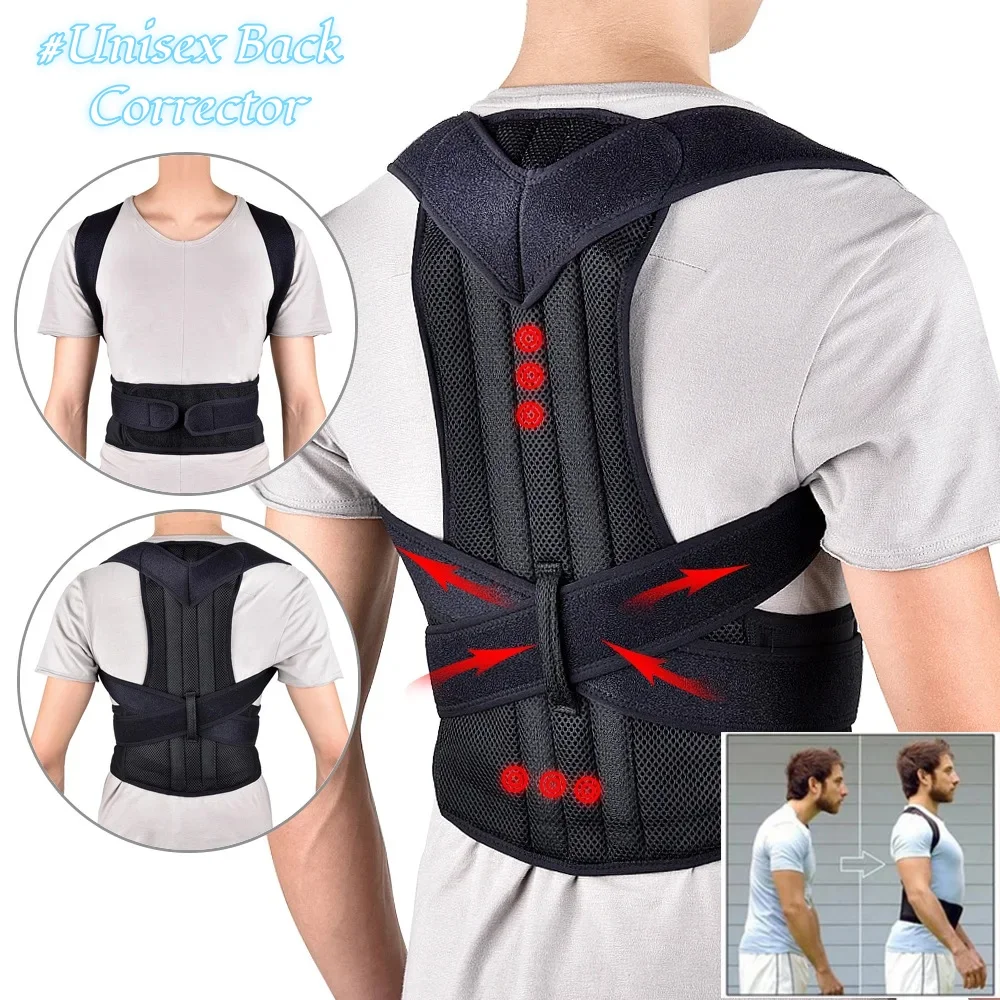 Unisex Adjustable Posture Corrector Corset Back Brace Belt Lumbar Support Straight Corrector Breathable Back Support S-XXXL