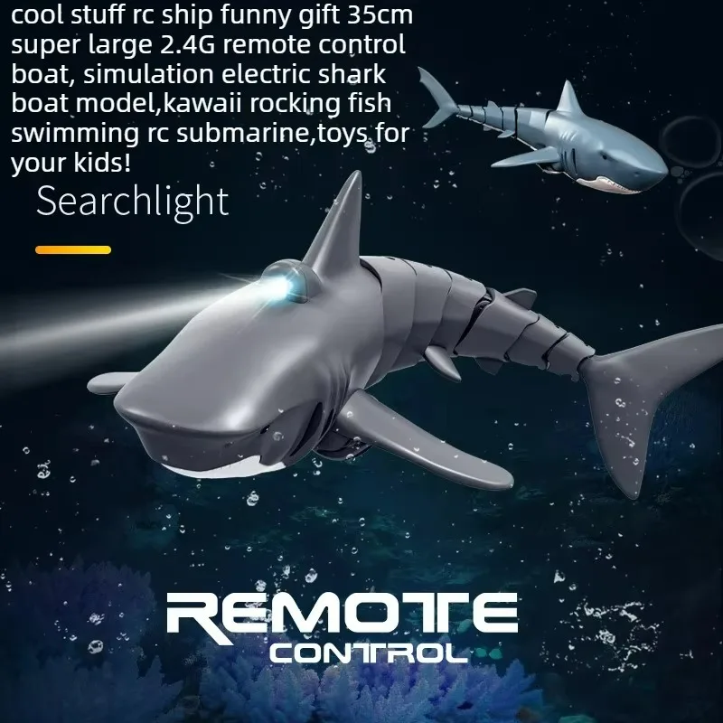 Cool Stuff Rc Ship Funny Gift-35cm Super Remote Control Boat,Simulation Electric Shark Boats Model,Rc Submarine Toys for Kids