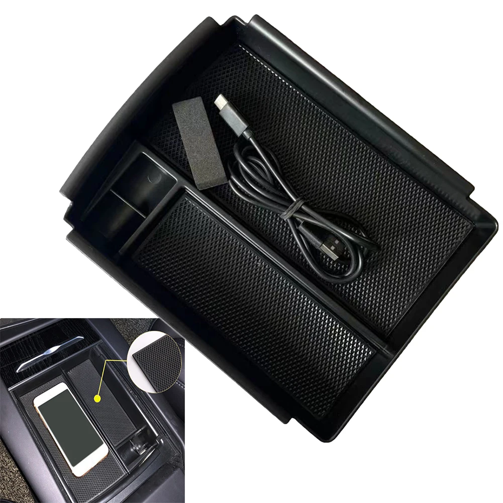 

Center Console Armrest Storage Box Tray Phone Wireless Charger For Tesla Model X S 2016-2020 Wireless Charging Accessories