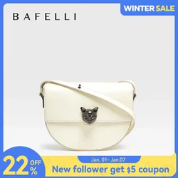 Bafelli-Bolsa crossbody de gato de couro genuíno para homens e mulheres, elegante e elegante, luxuosa e elegante, nova marca, 2023