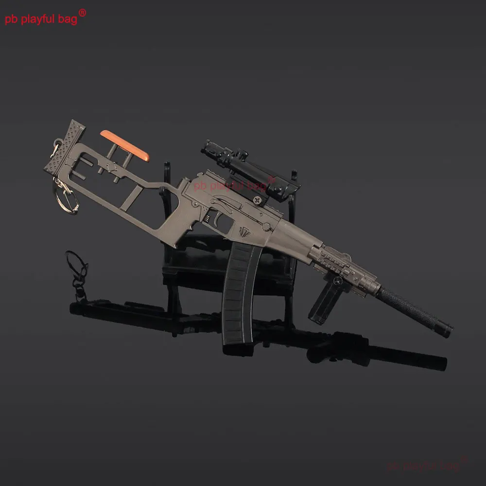 21 سنتيمتر VSS بندقية نموذج لعبة معدنية بندقية قلادة المفاتيح عمل الشكل CS لعبة سلاح الأجهزة الطرفية هدايا عيد ميلاد الاطفال لعبة ZG387