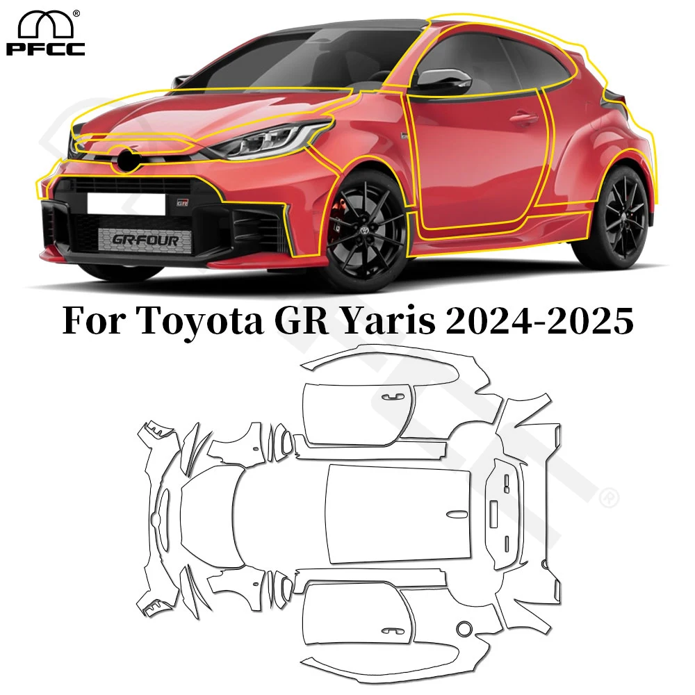 

For Toyota GR Yaris 2024 2025 TPU Paint Protection Film Pre-cut PPF Anti-Scratch Car Body Clear Bra Resistant Car Accessories