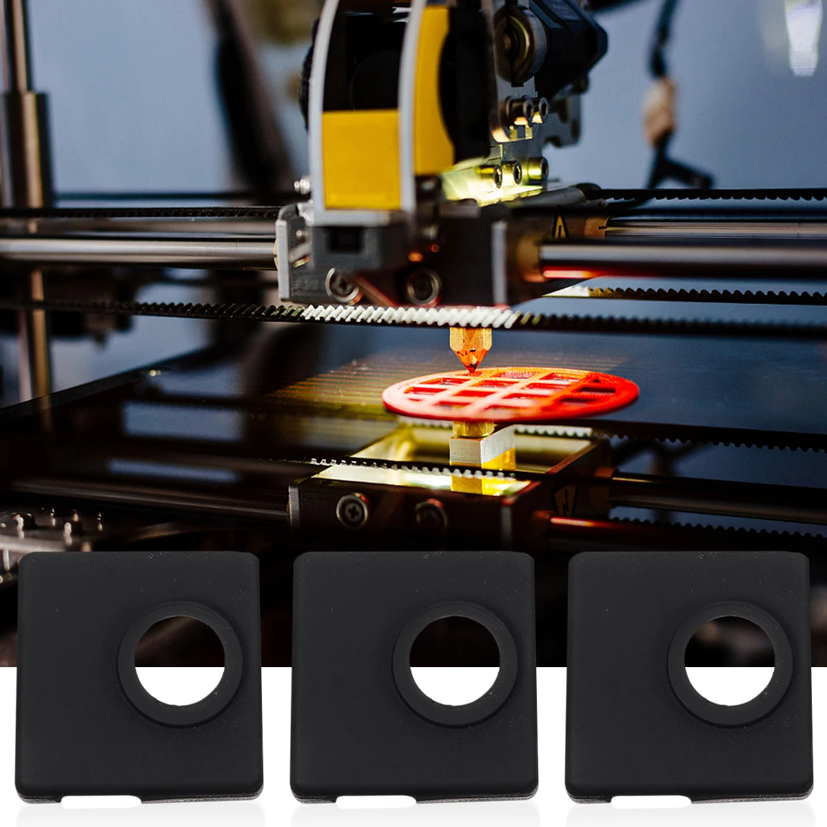 

5 Pcs Heated Aluminum Block Silicone Sleeve Nozzle Cleaning Heater Case Accessories Great Accessory Silica Gel Heating