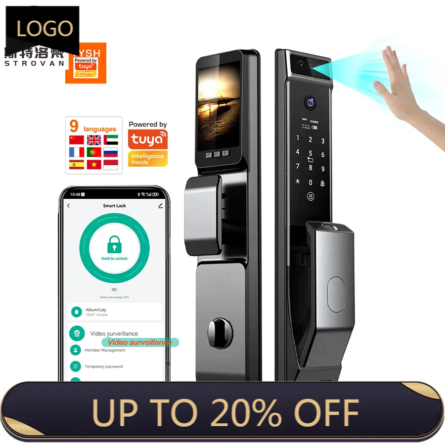 

STLF Palm 3d Face Recognition Cerradura Inteligente Digital Lock Wifi App Password Fingerprint Ai Tuya Smart Locks