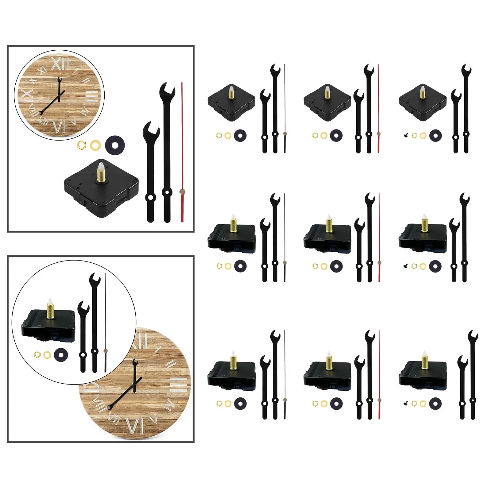 Wall Clock Parts Mechanism Pack Long Shaft Diy Repair Kit Quartz Movement for Making Your Own Clocks