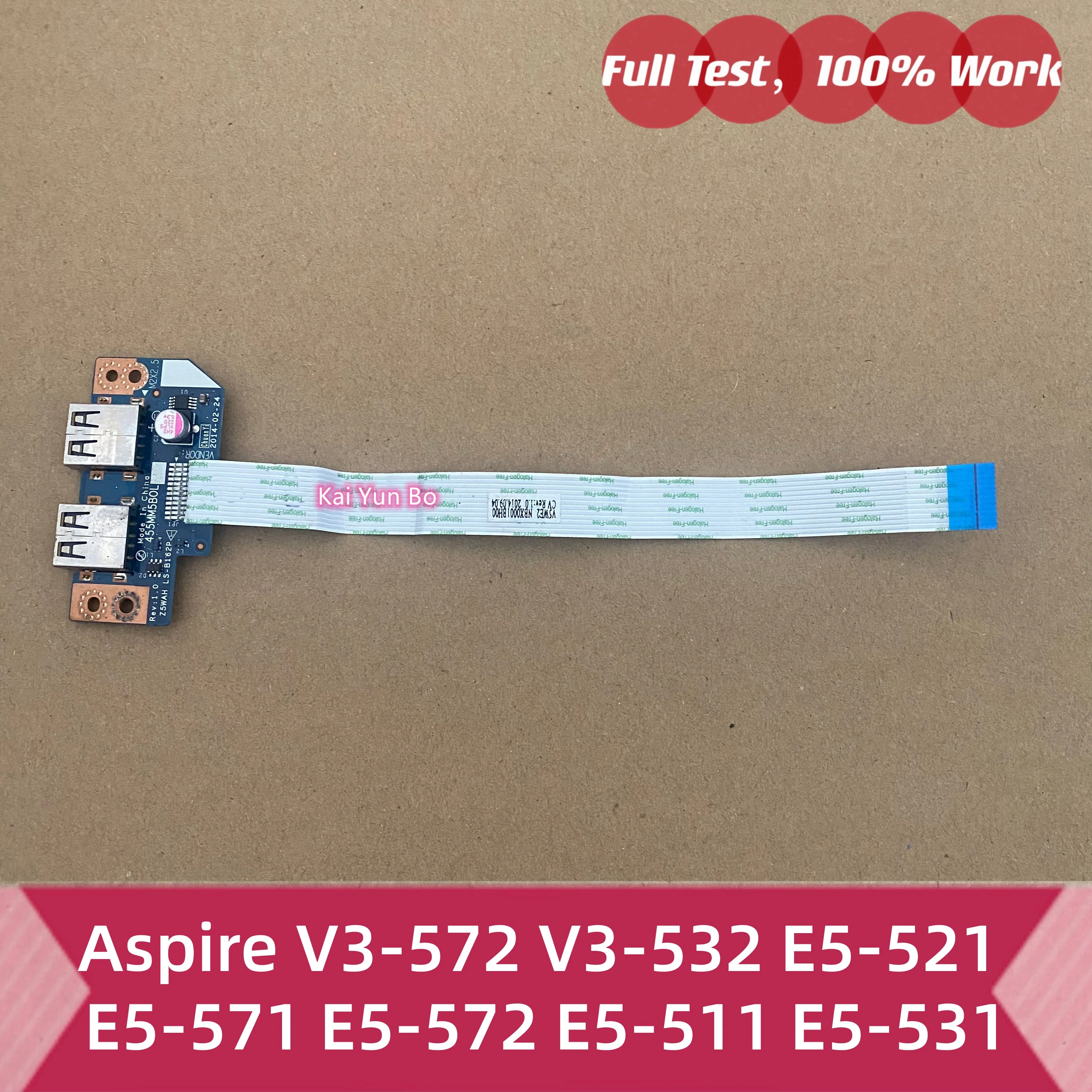 Placa de Áudio USB IO para Laptop ACER Aspire V3-572G P V3-572 V3-532 E5-521 E5-571 E5-572 E5-511 E5-531 com Cabo Z5WAH LS-B162P