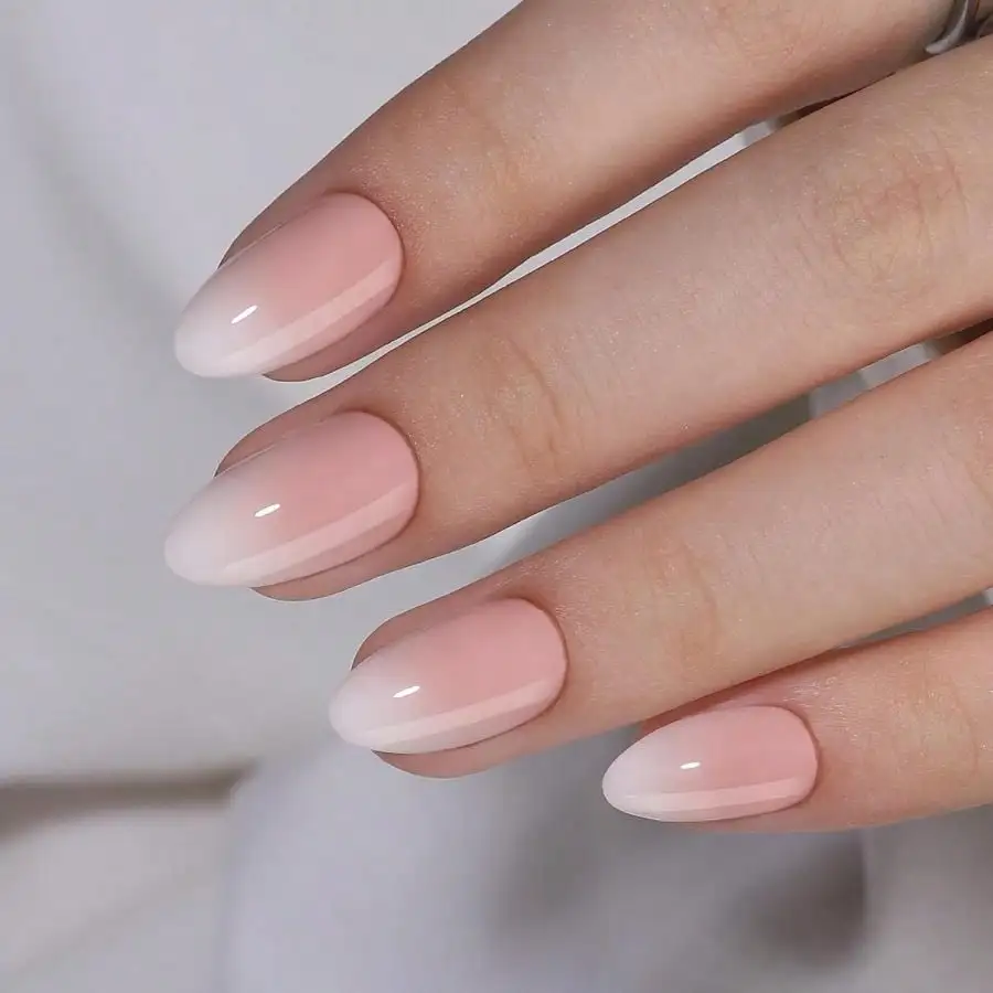

Ombre Press On Nails Almond - Soft Gel Fake Nails Short With Nail Glue, Fit Natural Reusable Stick On Nails In 16 Sizes - 32 Fake Nails Kit, Cream Ombre