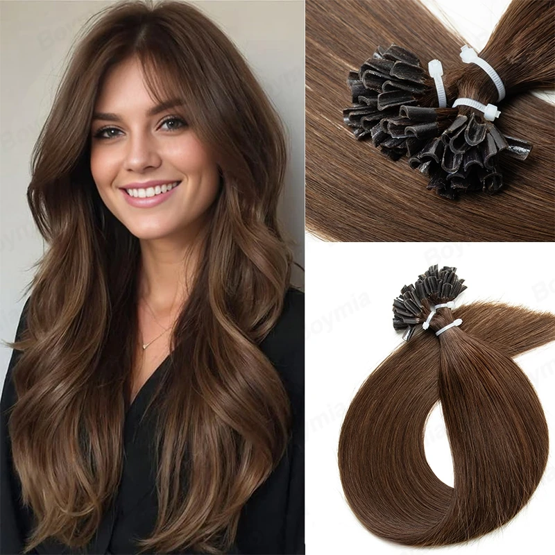 

30G/Pack U Tip Hair Extensions Real Human Hair Natural Keratin U Tip Nail Hair Extensions Capsules PreBonded for Women