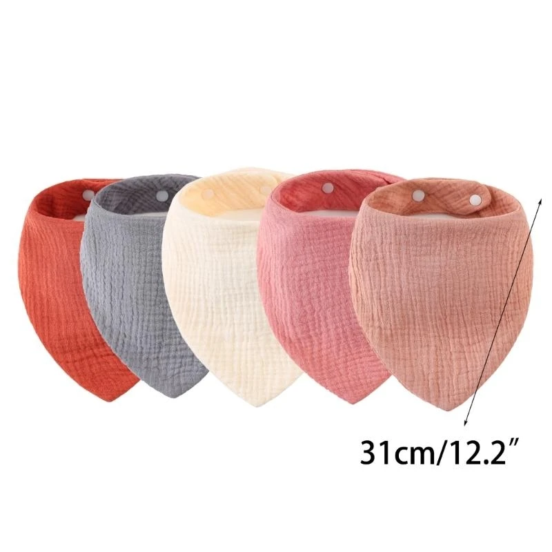 J15U مرايل أطفال بنات أولاد ثلاث طبقات مرايل أطفال باندانا لعاب الأطفال من القطن للجنسين بنين بنات حديثي الولادة مجموعة ألوان #6