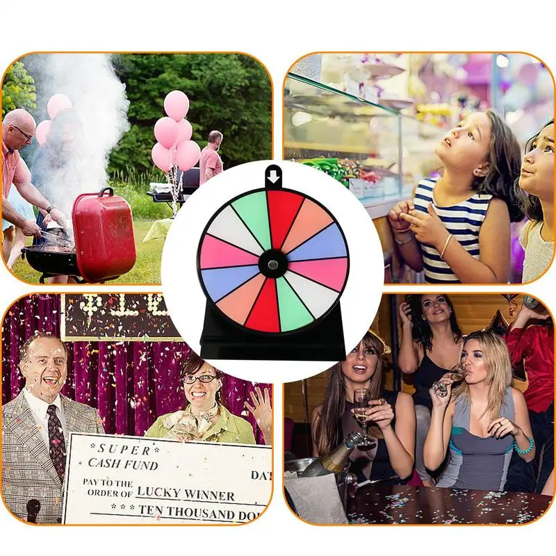 عجلة جائزة أكريليك عجلة دوارة تفاعلية ذاتية الصنع مع ممحاة لوحية وقلم قابل للمسح على سطح الطاولة دوارة الروليت لحفلات الكرنفال