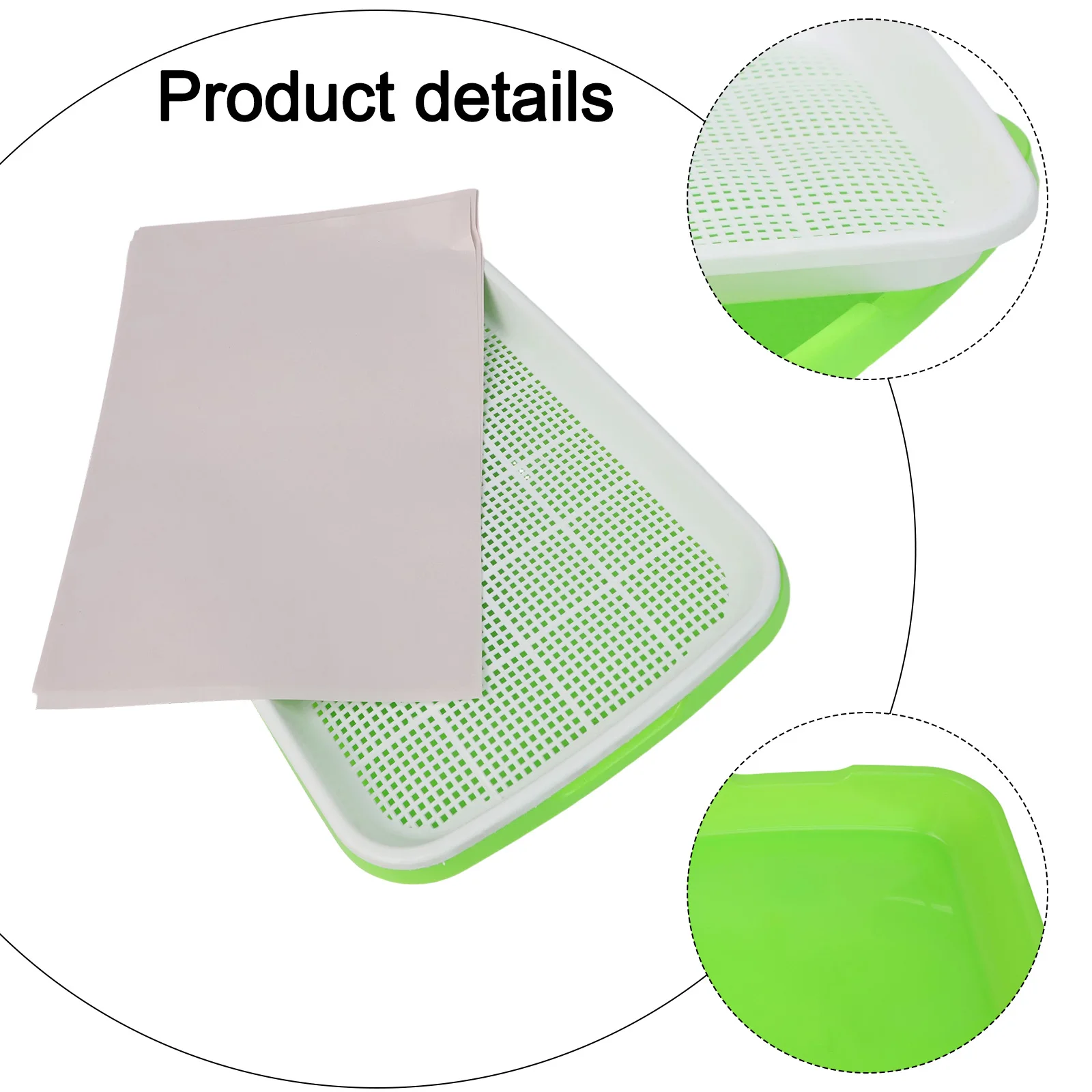 Microgreens Growing Tray with Two Layers and 10 Germination Papers Plastic Tray Designed for Sprouts and Indoor Gardening