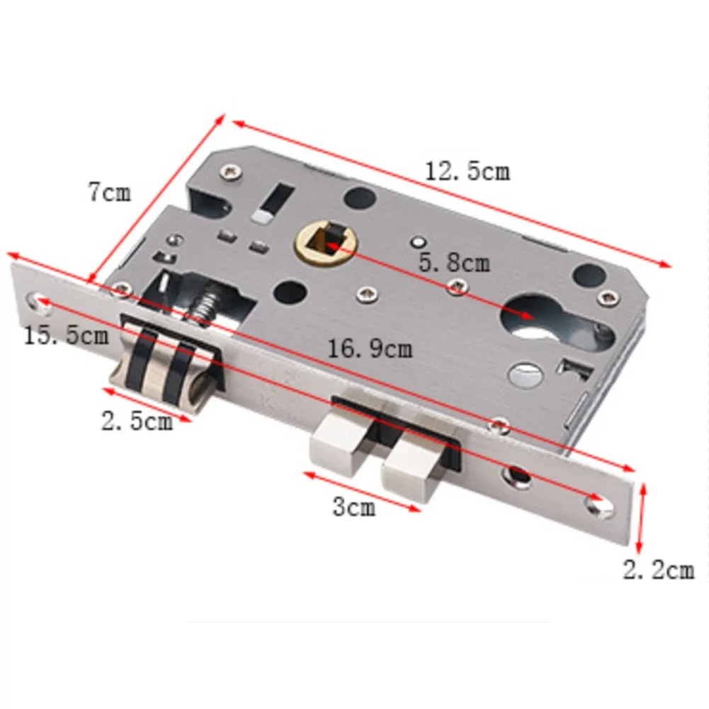 Security Door Handle Space Aluminum Panel Thickened Door Handle Black Door Lock Set Mortise Locks Household Hardware