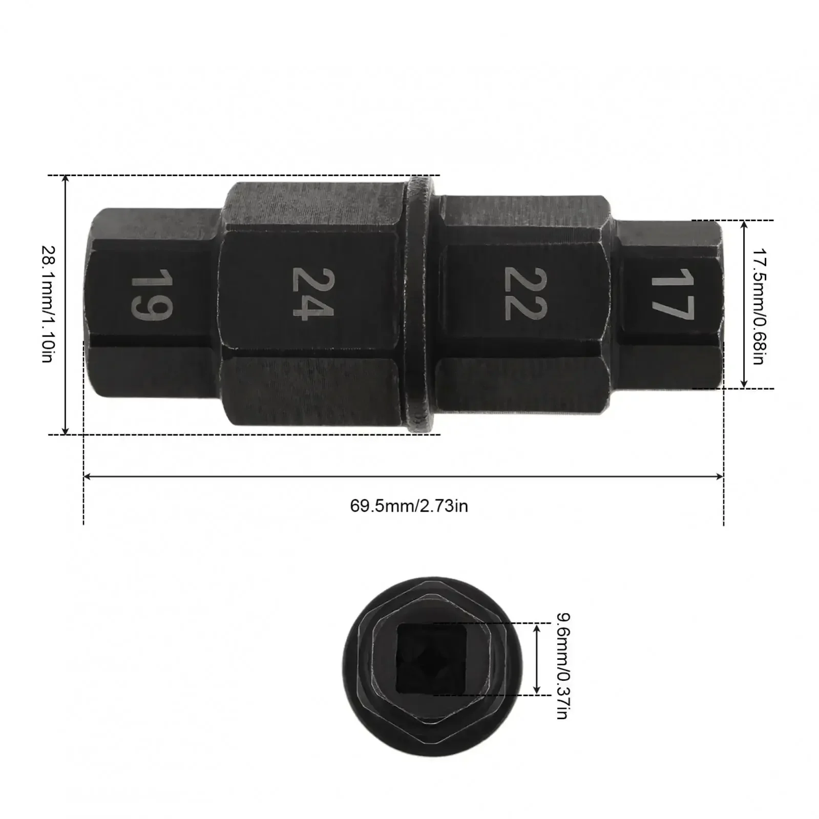 1PC Motorcycle Tire Spindle Socket Wrench Tool 17 19 22 24mm Spindle Removal Socket Front Wheel Hexagonal Axle Tool Accessories