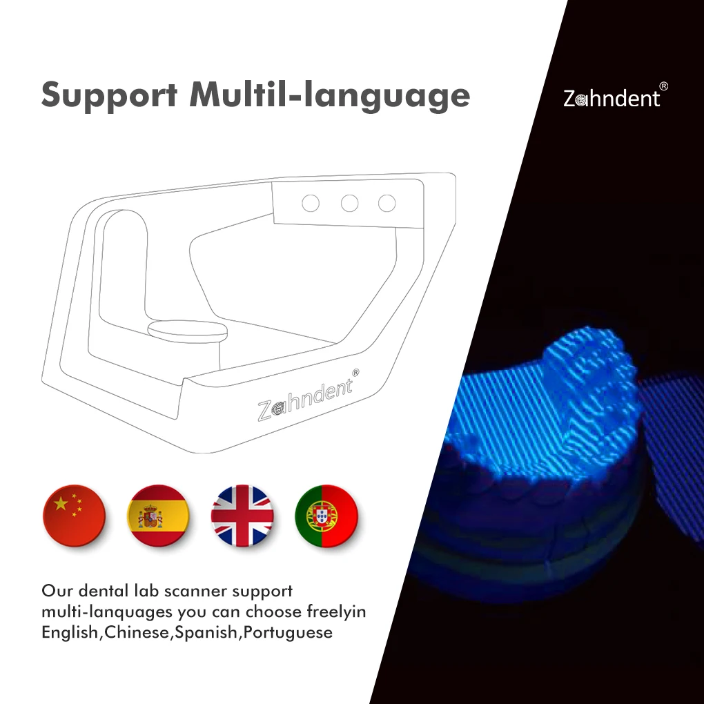 Zahndent 3d Scanner ZD3D-2F, pemindai Digital 3d bersinar performa tinggi