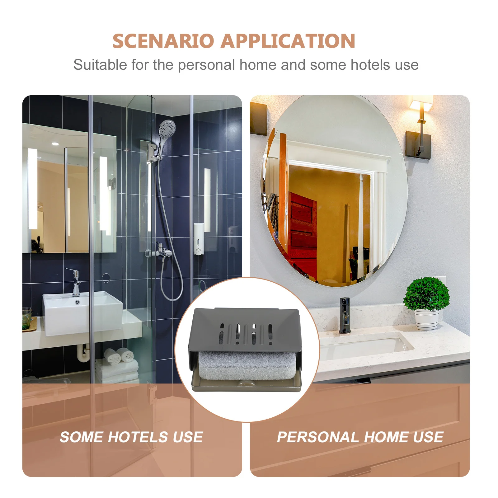 

Wall-Mounted Soap Box No Drill Adhesive Holder for Bathroom Kitchen Space Aluminum Pet Dry Drain Design Soap Dish Organizer