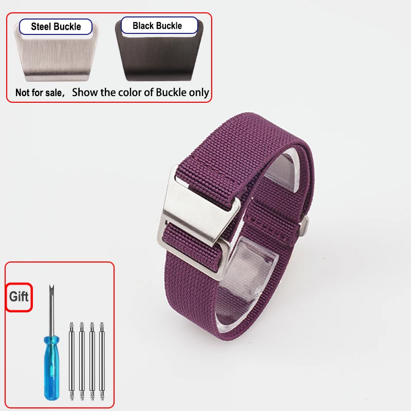 60er Jahre Französische Truppen Fallschirmtasche Elastisches Uhrenarmband 18 20mm 22mm Nylon-Uhrenarmbänder Herren-Universal-Armband aus ballistischem Stoff