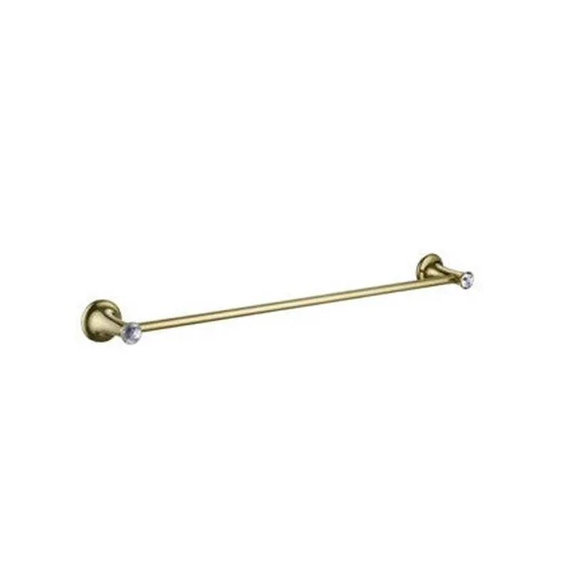 

Gold Single Rod Towel Rack Wall Mounted Crystal Head Towels Holder Bathroom Hardware Accessories