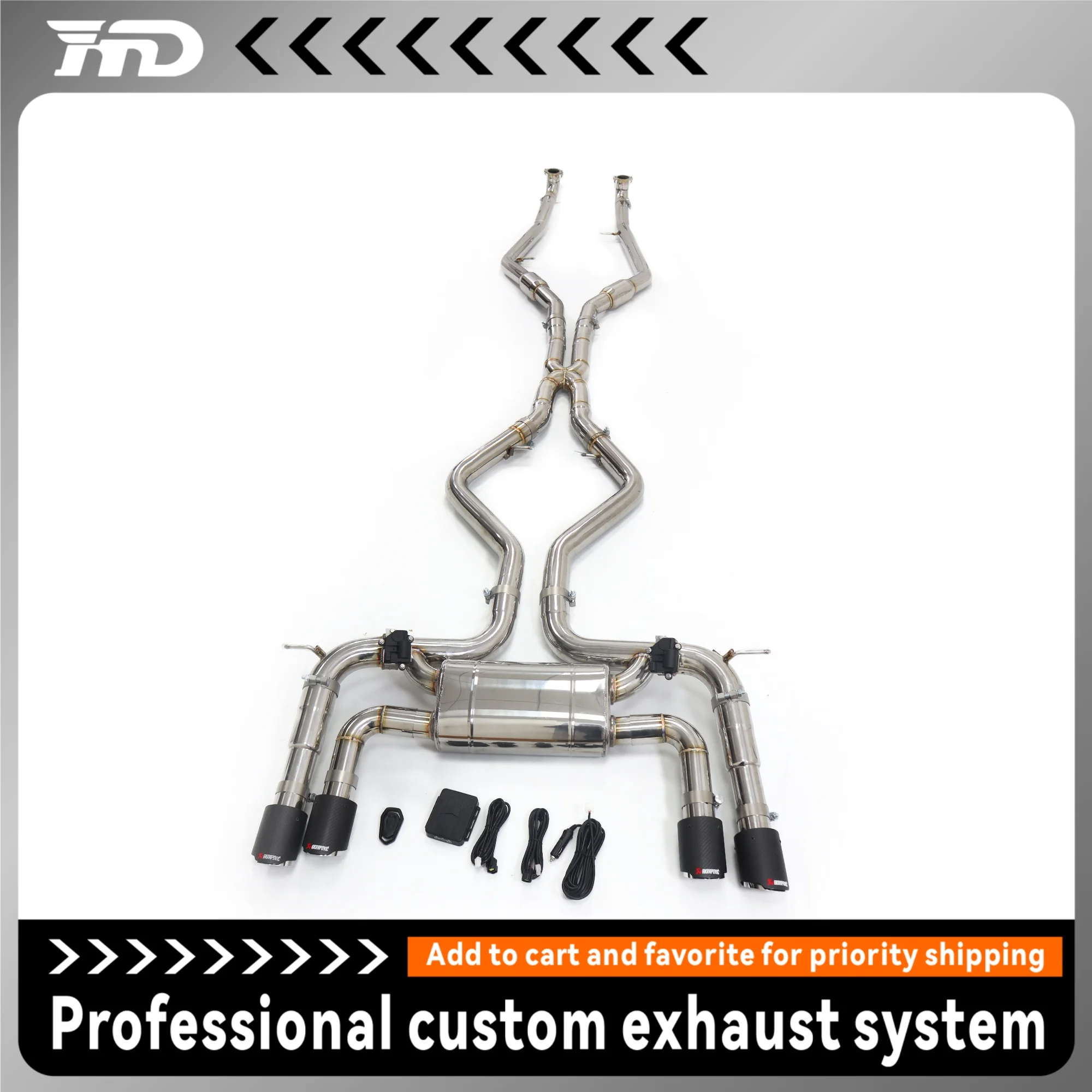 

HMD Exhaust System Performance Catback for BMW X5M X6M E70 E71 4.4T Stainless Steel Muffler With Valve