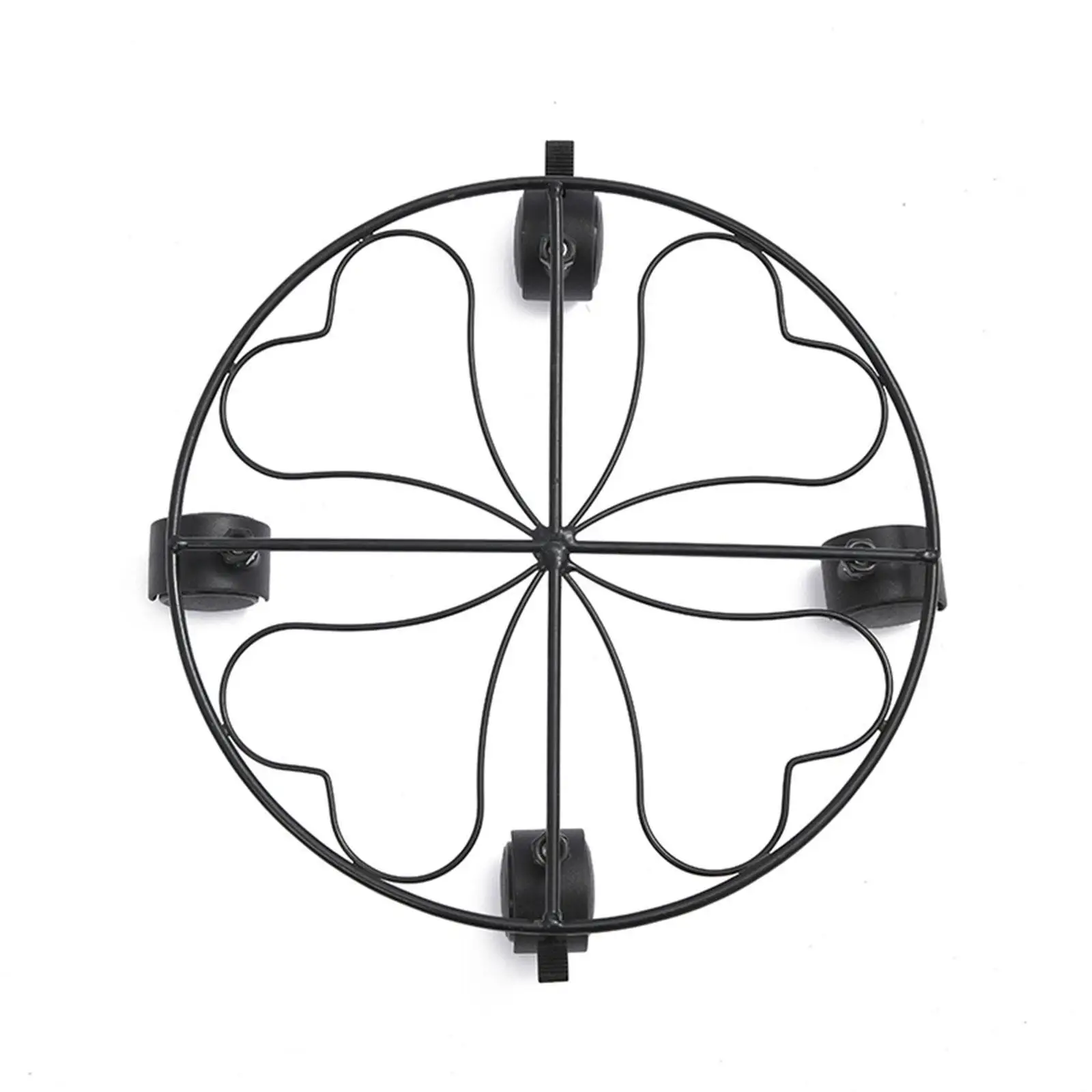 Potted Plant Stand Iron Wheel Pot Stand Black Round Base Easy Clean Trolley for Indoor Outdoor Spring Decor