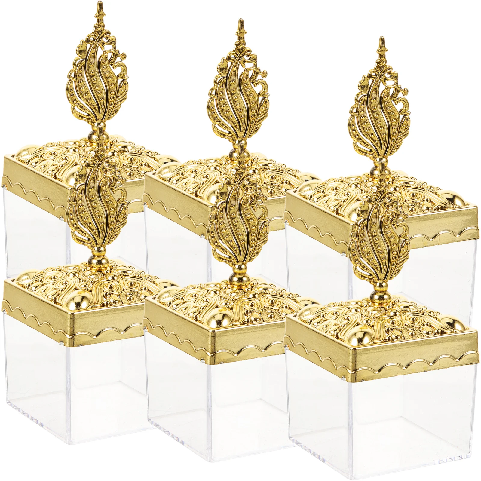 

12Pcs -Designed Candy Boxes Clear Plastic Gift Boxes with Lid for Wedding Party Favors Christmas Valentine