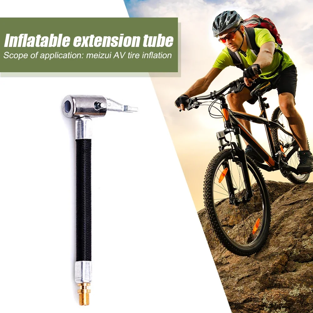 Motocicleta Bike Pneu Inflator Mangueira Bocal de Conexão Rápida Bomba de ar inflável MTB Adaptador de tubo de extensão Mandril de bloqueio