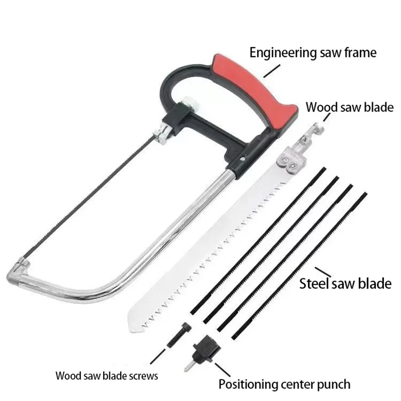 쇠톱 세트, 12인치 강철 톱 (교체 가능한 톱날 및 금속 마이터 포함), 목재용 핸드쏘 3개 (쇠톱 프레임, 미니 톱)