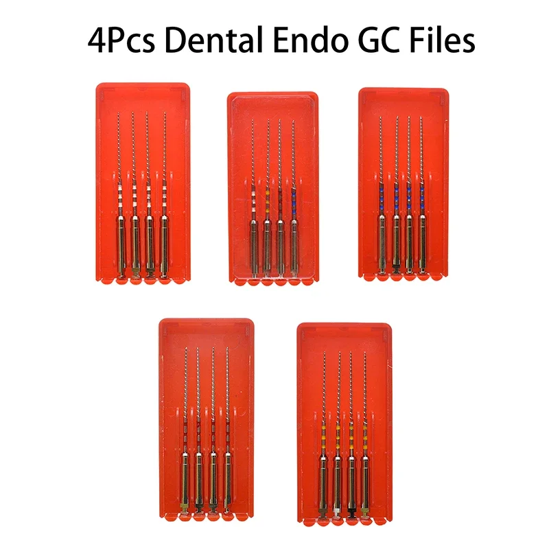

4Pcs Dental GC Files 25mm 45-60# Staniless Steel Root Canal Retreatment Endodontics Instruments Dental Files Lab