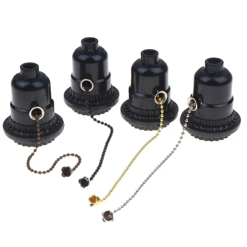 Pull Chain Switch Lamp Holder E26 E27 Bulb Base Adapter No Electrician Required for Rental Apartment Lighting Upgrade