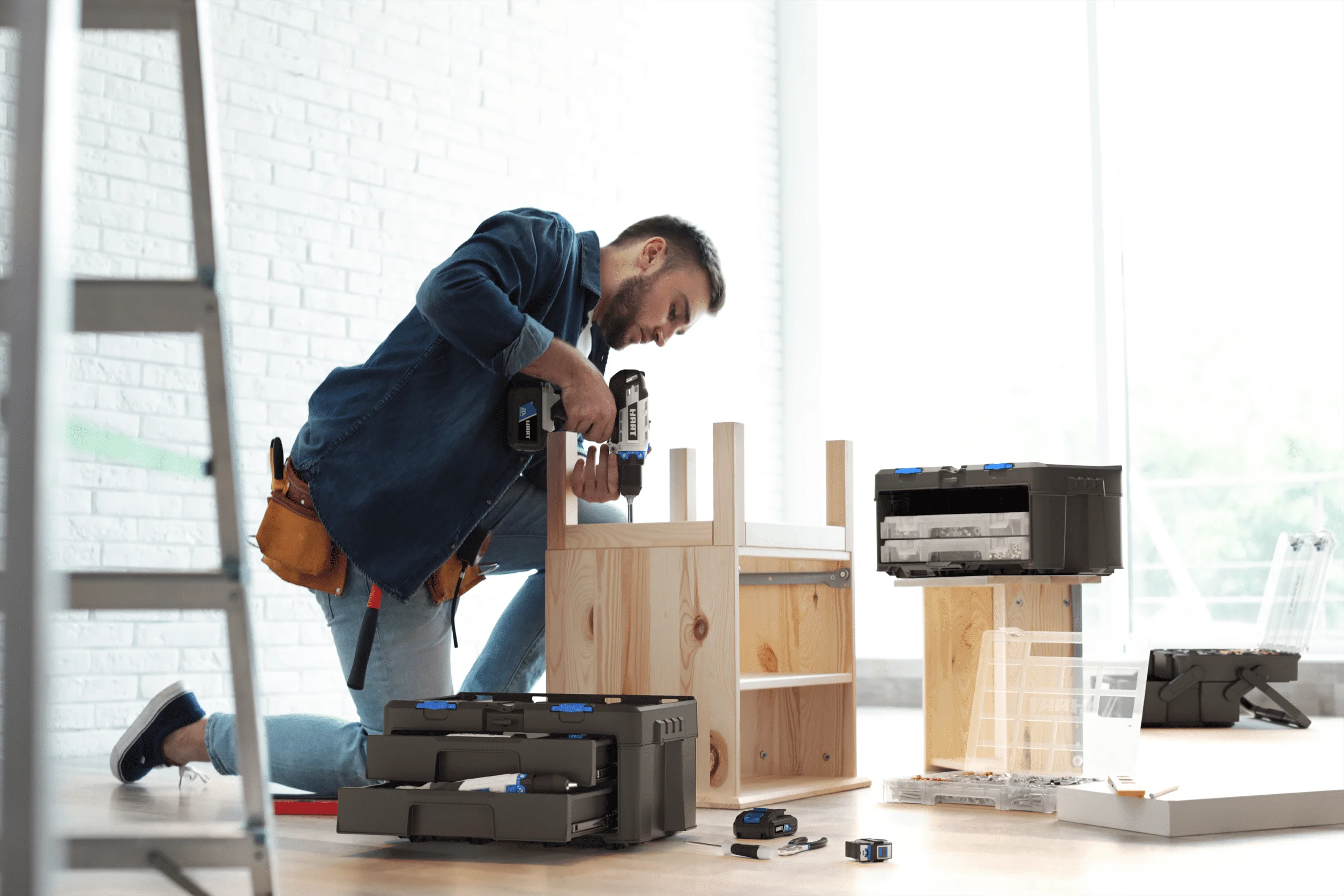 Duas gavetas Tool Box para o Hart's Stack System, Fits Modular Storage System