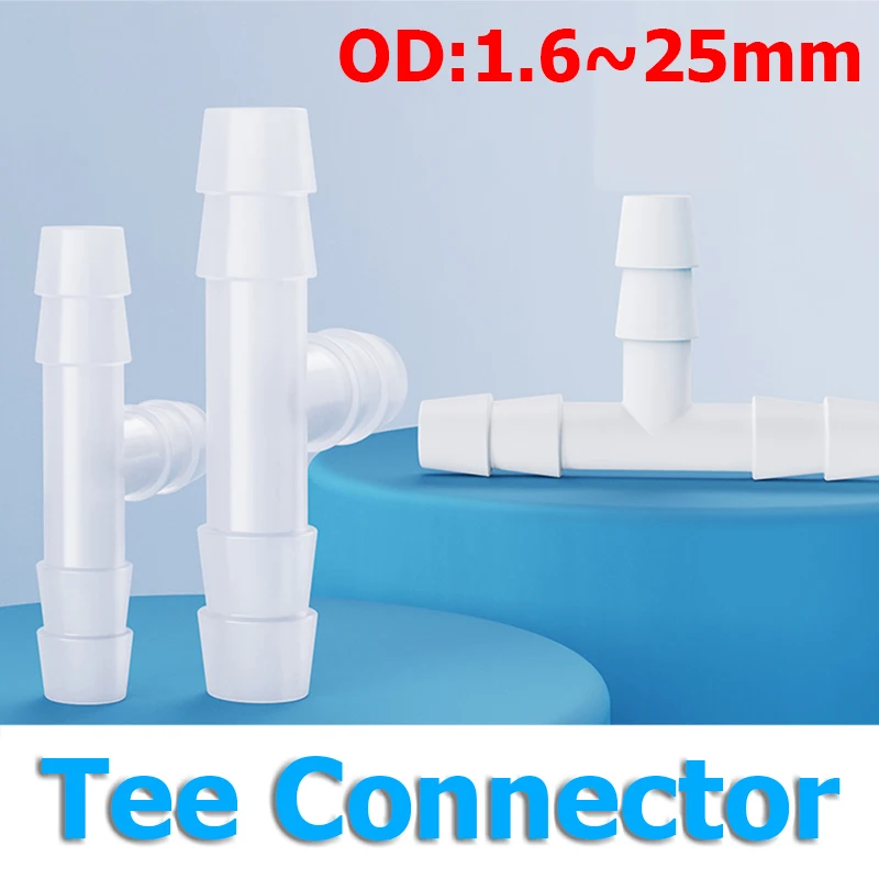 

1/5/10 шт. полипропиленовый пластиковый тройник OD1,6-25 мм, соединение садовой ирригационной трубы, адаптер для аквариумного бака, воздушный насос, шланг, соединения пагоды