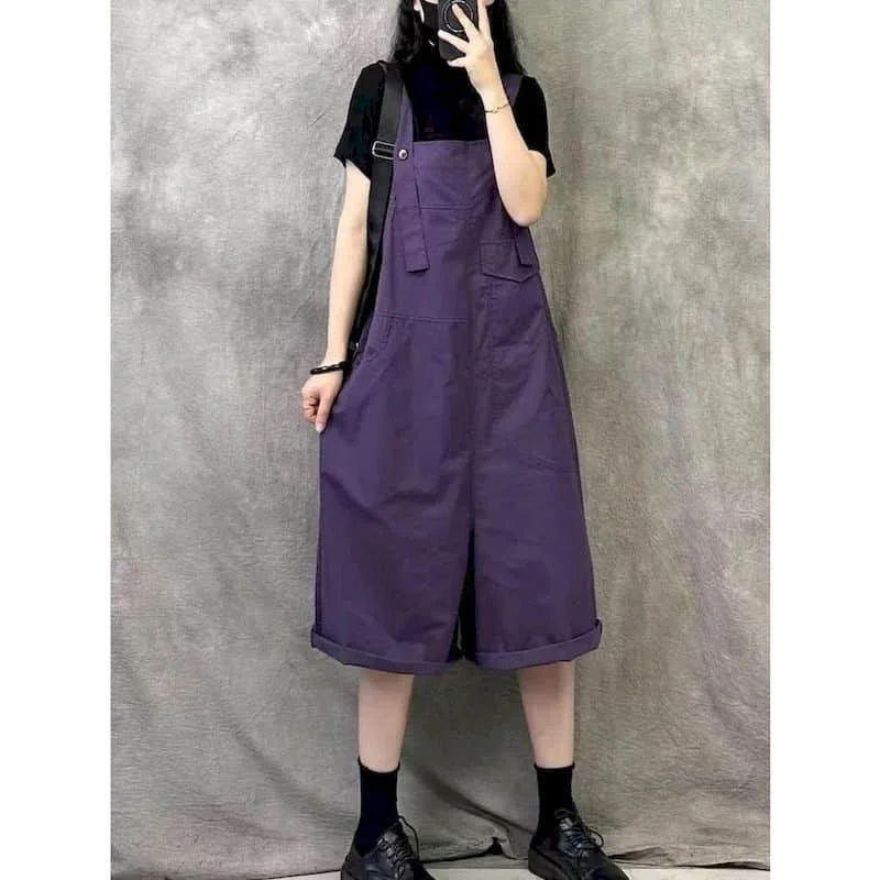 

Workwear Jumpsuits Casual Oversized Wide Leg Pants Thin Korean Fashion One Piece Outfits Women Clothing Loose Vintage Rompers