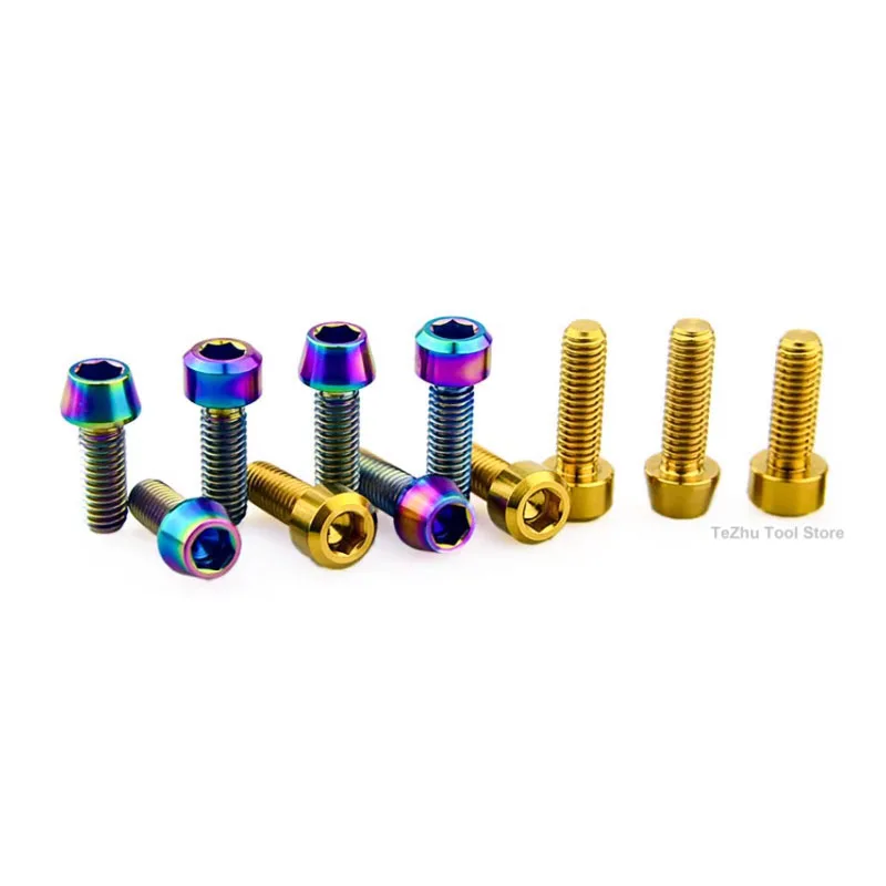 1Pcs TC4 Titanium Alloy Bolt M5 M6x15/16/18/20mm Seatpost Overhead Brake Allen Key Screw For Bike Pipe Clamp Screw