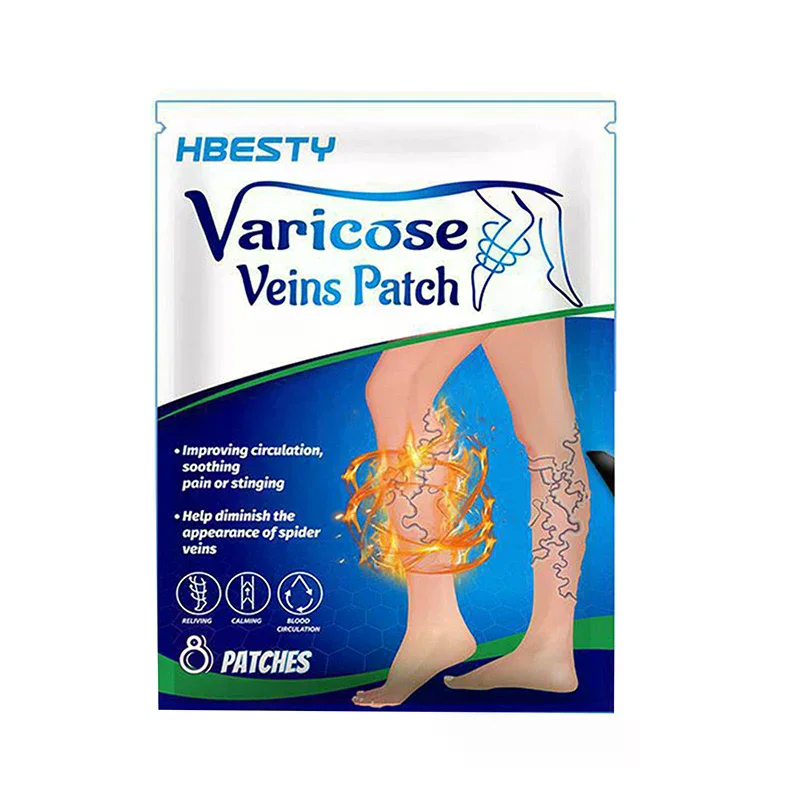 8pcs/bag Legs Sore Swelling Plaster Promote Metabolism Promote Smooth Blood Circulation Unisex Varicose Veins Patch