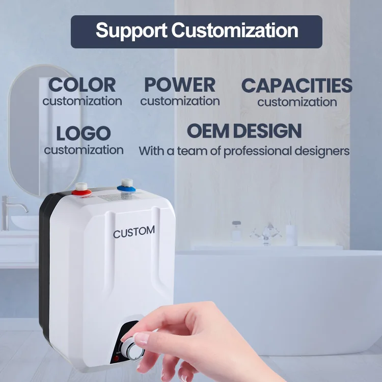 CE Stainless Steel Under Sink Counter with tank  Commercial  6 Liter  1.5kw  Undersink Water Heater