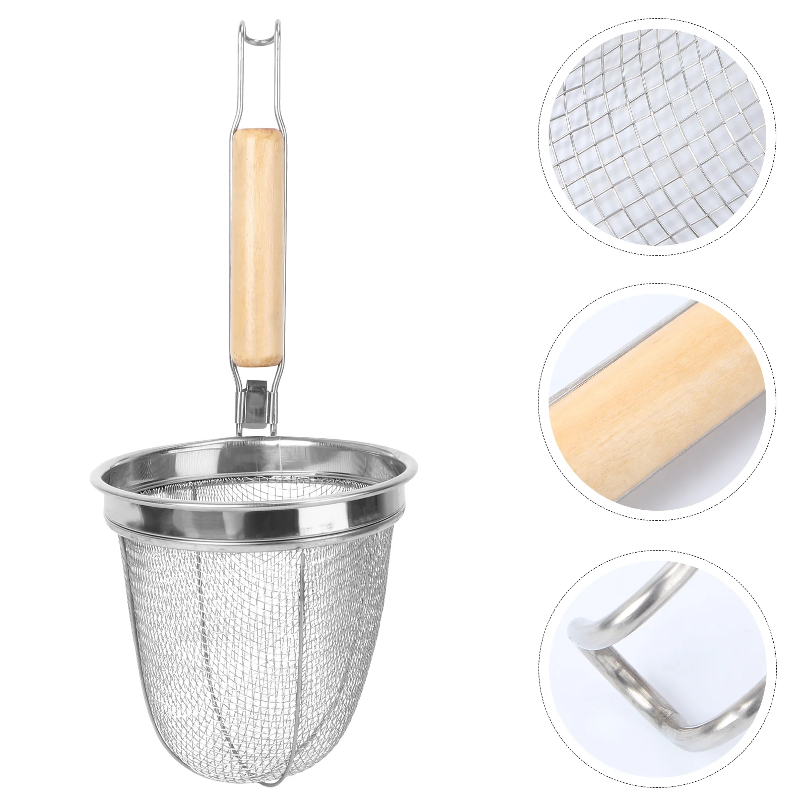 

Italian Pasta Mesh Colander Strainer Basket Filter Spoon Stainless Steel Noodle