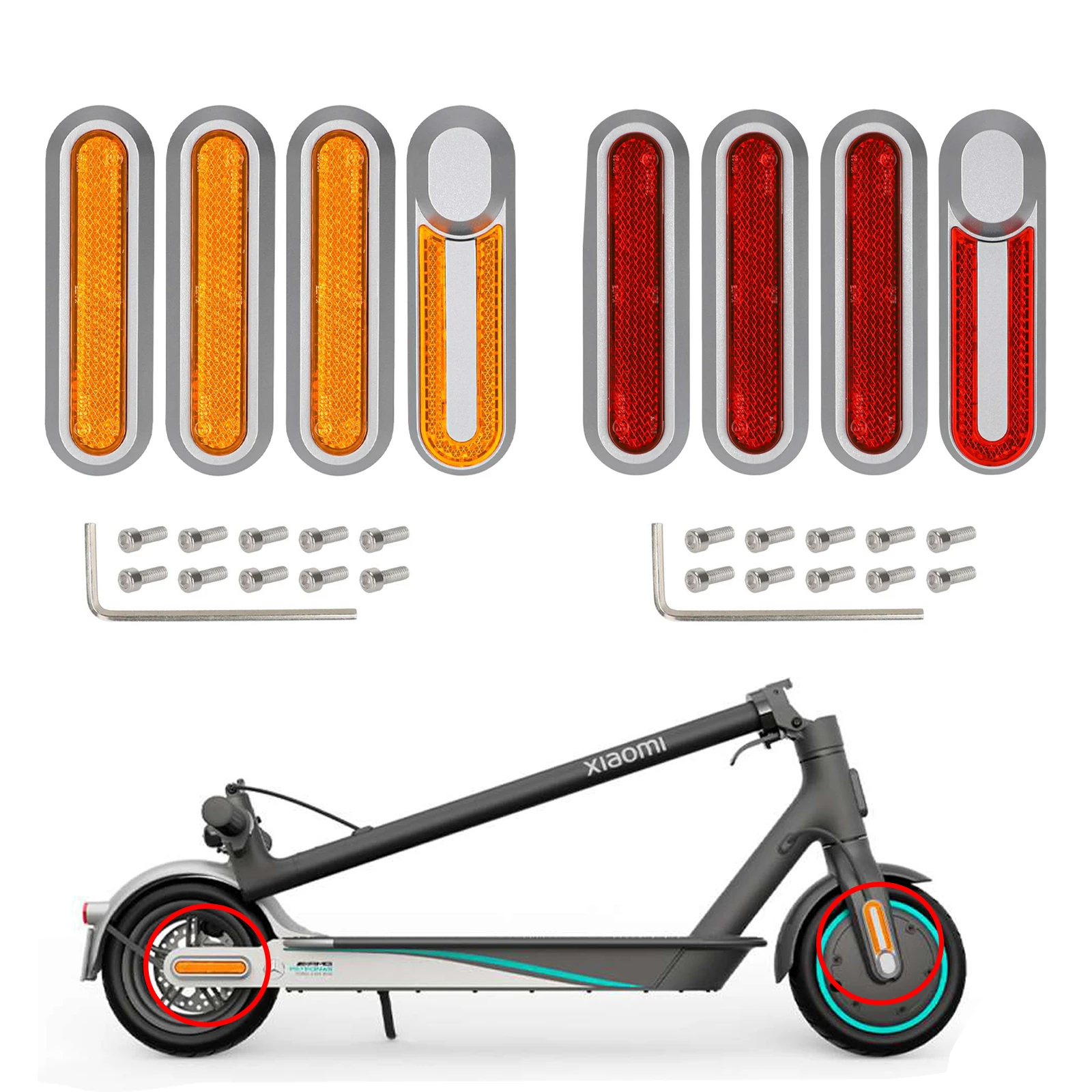 

Ulip Electric Scooter Reflector Protect Shell For Xiaomi M365 1S Pro Pro2 Front Rear Wheel Night Safety Reflective Protect Parts