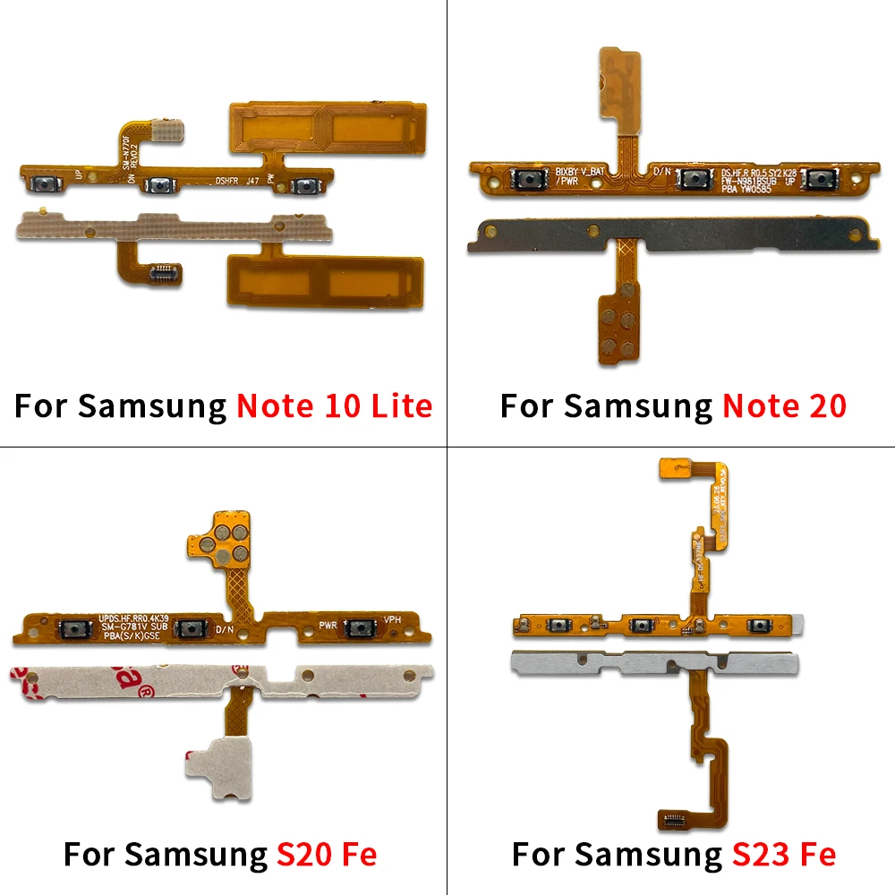 Power Switch On/Off Button Volume Key Button Flex Cable For Samsung Note 10 Plus Lite Note 20 Ultra S20 S21 S23 Fe