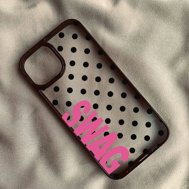 Funda de acrílico transparente con letras creativas SWAG Candy para iPhone 17 Air 16 E 15 14 Plus 13 12 11 Pro Max, con silicona transparente 5