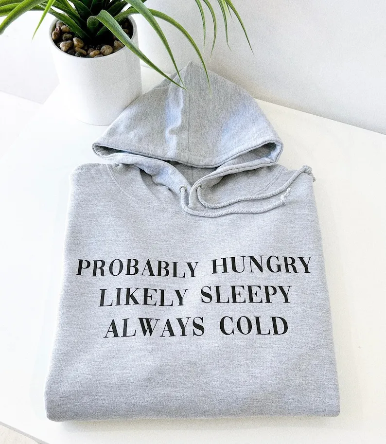 Mulheres sempre com frio Hoodie, Maravilhoso, Dormindo, Sonolento, Outono, Inverno, Y2K