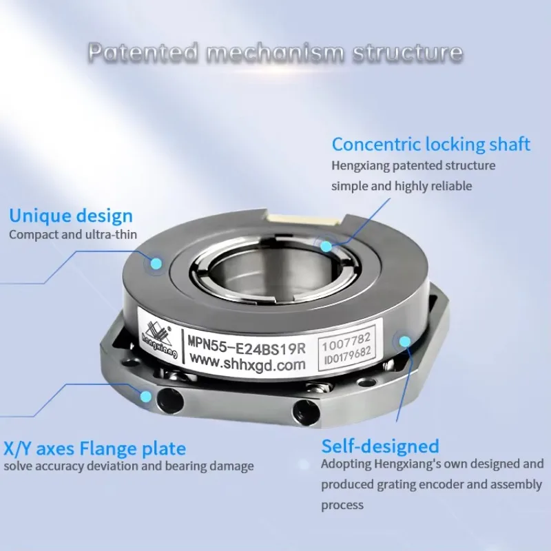 MPN55 Absolute Type 65mm Clamping Flange 24bit Multi-Turn Servo Motor Encoder SSI 24mm Rotary Hollow IP50 RS-485 High