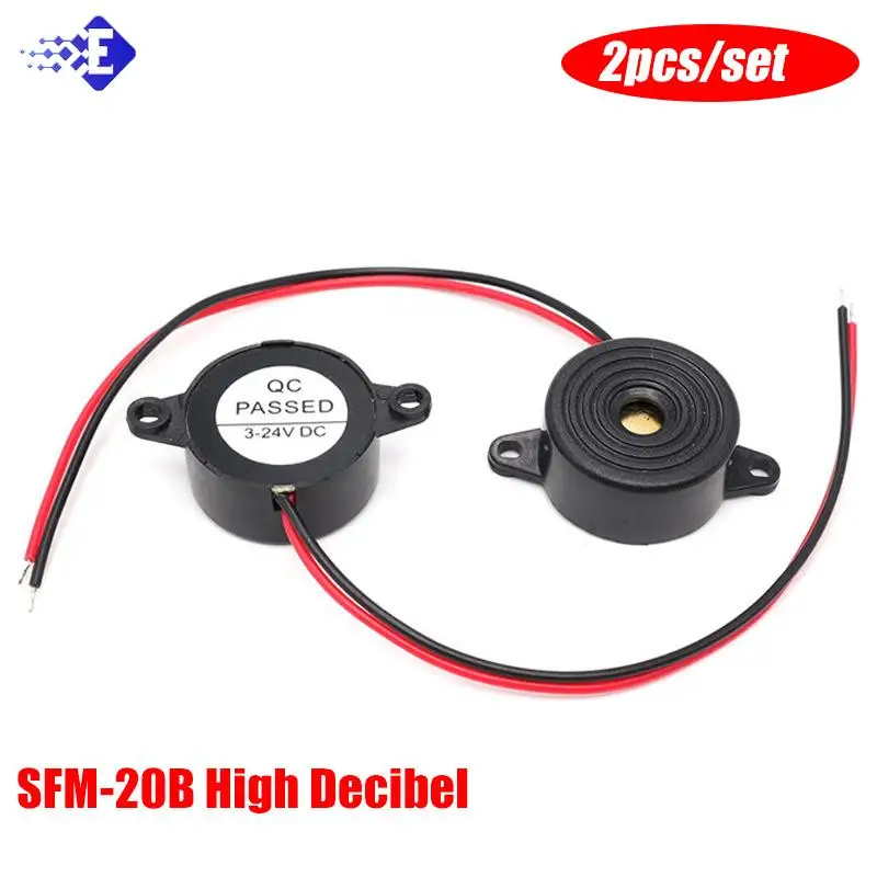 SFM-20B High Decibel Active Buzzer Alarm Speaker DC3-24V Continuous Sound Buzzer 2312 Piezoelectric Piezo Electronic For Arduino