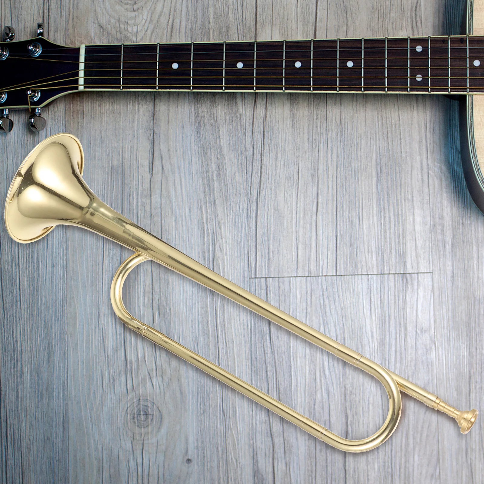 

B Flat Trumpet Kids Musical Instrument Practical Bass Quality Brass Students Learning Toy Stage Performance Gift