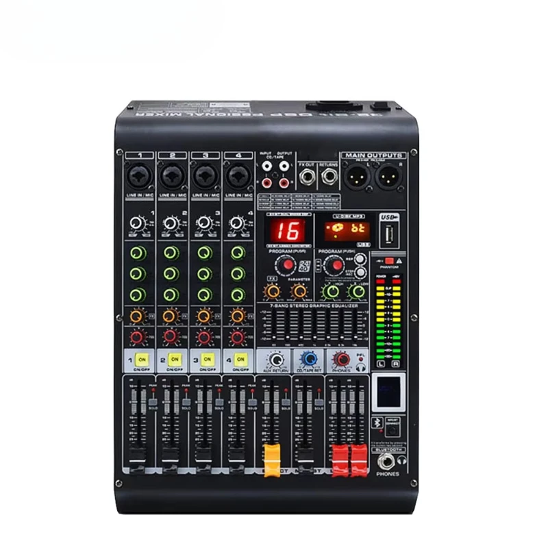 Professional 4 channel mixing console with reverb effect Family Kara real time API mixer