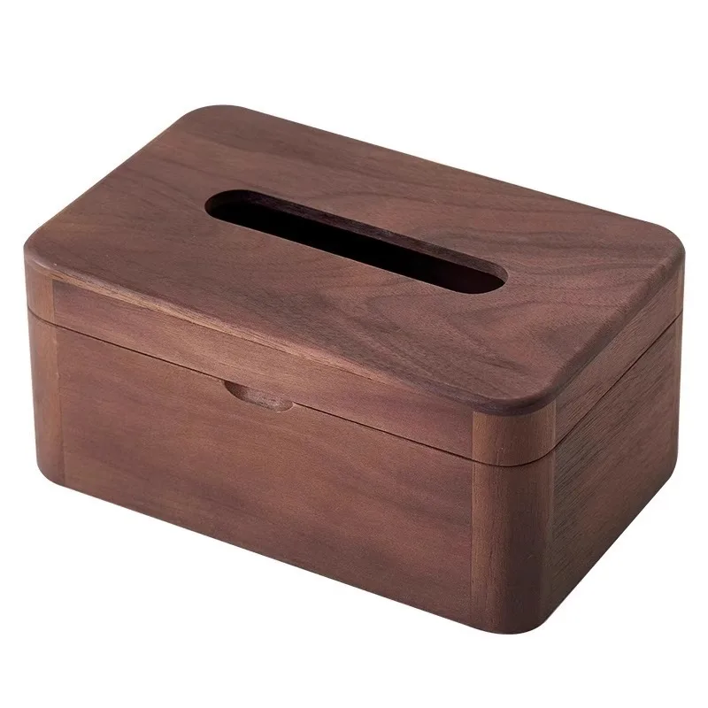 

Solid wood tissue box Home living room desktop napkin storage box Chinese high-end light luxury new creative pumping carton