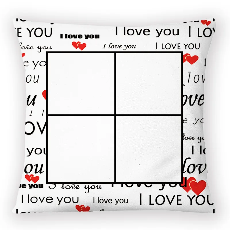 Creative I Love You Letter Print Pillow Case Sublimation Blank Throw Square Pillowcase Cushion Covers  Lover\'s Gift