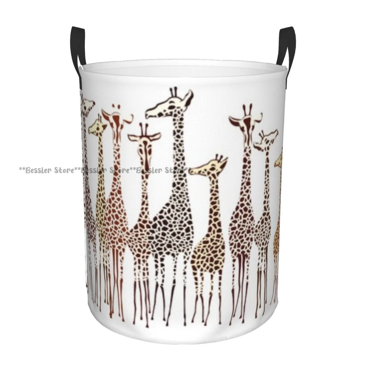 Tropical Giraffes Exotic Climates Wilderness Waterproof Storage Bag Household Dirty Laundry Basket Folding Clothes Organizer