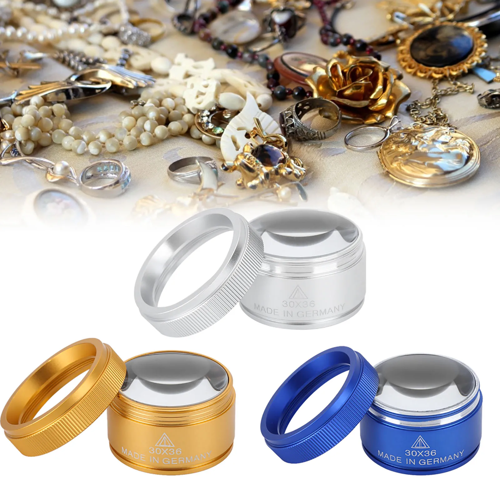 عدسة مكبرة 30X عدسة مكبرة محمولة لتحديد المجوهرات عدسة مكبرة 30X عدسة مكبرة محمولة