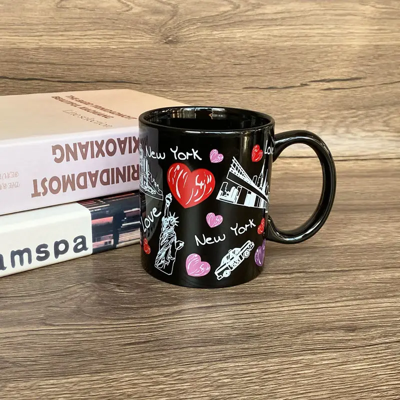 Love Floral NEW YORK Ceramic Mug I Love New York Travel Memorial Collection Water Cup Drinkware Funny Coffee Cups Couples Gifts